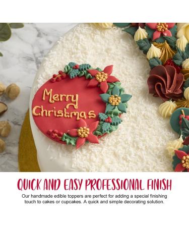 Anniversary House Festive Folliage Plaque Cake Topper Christmas Cake Decorations Edible Cake Decorations Handcrafted Cake Toppers Edible Fondant SFX360 - Buy Online on GoSupps.com