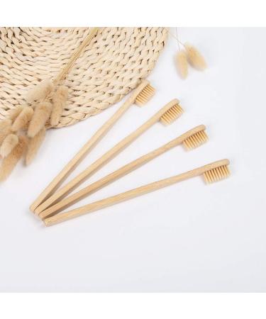 20 pcs Bamboo Toothbrush Set with Case | BPA-Free & Sustainable Wooden Toothbrushes | Activated Carbon for Healthy White Teeth - Beige - Buy Online on GoSupps.com