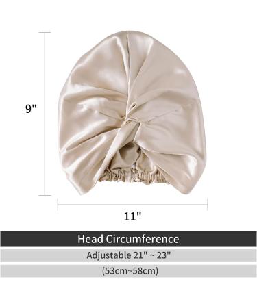 ZIMASILK 22 Momme 100% Mulberry Silk Sleep Cap for Women - Beige Silk Hair Wrap Bonnet - Buy Online on GoSupps.com