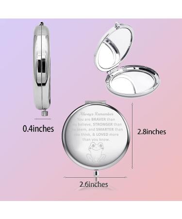 WSNANG Frog Compact Travel Makeup Mirror - Animal Lover Gift - You are Braver Stronger Smarter - Iron Frog Mirror - Buy Online on GoSupps.com