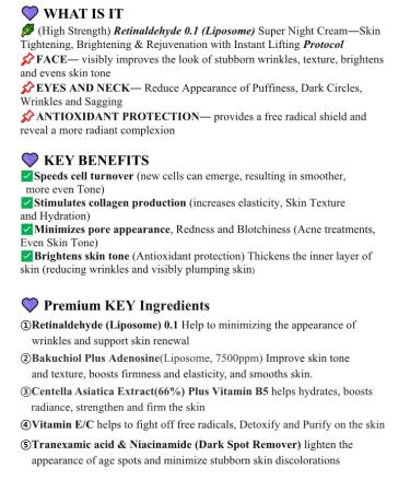 WHITESILK Derma Retinaldehyde 0.1 Super Night Cream - Skin Tightening, Brightening & Rejuvenation - 1 Ounce - Buy Online on GoSupps.com