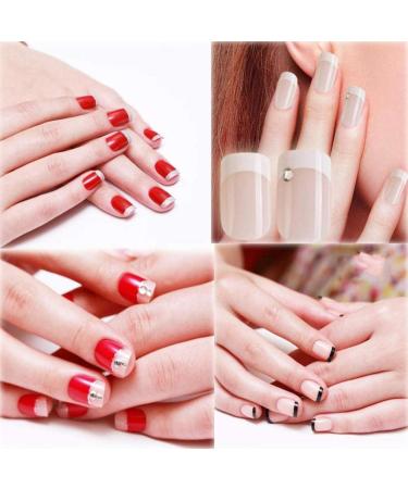 1Sheet French Nail Stickers Manicure Nail Art Stencils 3-in-1 Guide Stickers Self-adhesive Sticker Tips For Manicure DIY Nail Art Tools Nail stick - Buy Online on GoSupps.com