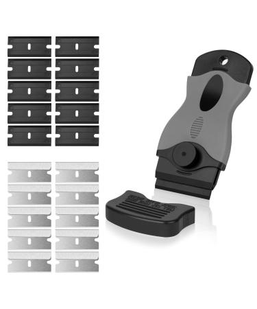 Flintronic Suchaber Ceranium field scraper with 20 stainless steel & plastic blades scraper kitchen scrap Set Gadom Ceranfeld Kratzer Herd Glasschaber stoveshab for hob oven glass ceramic #1 piece #1 short