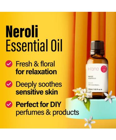 H'ana Neroli Essential Oil (1 fl oz) - Therapeutic Grade for Skin, Aromatherapy & DIY Soap/Candle Making - Buy Online on GoSupps.com