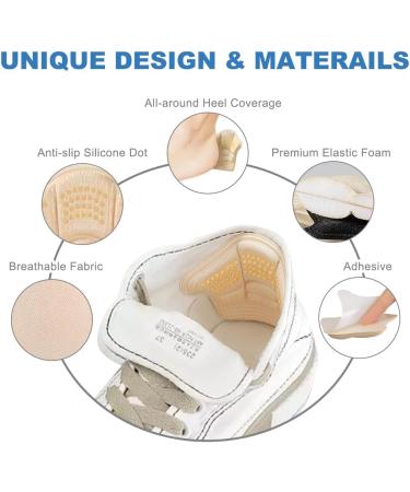 Huayuehong 2 Pair Heel Cushion Pads - Heel Grips and Shoe Inserts for Shoes Too Big - Heel Pads Perfect for Ladies Shoes - Advanced Foot Care Shoe Pads (Beige) - Buy Online on GoSupps.com