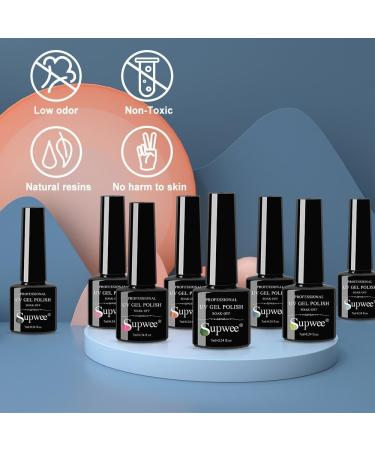 8pcs Giltter Gel Nail Polish Set Holographic for Manicure Semi Permanent Soak Off UV Laser Shining Gel Varnish Nail Art - (Color: LS9DMY-8PCS) - Buy Online on GoSupps.com