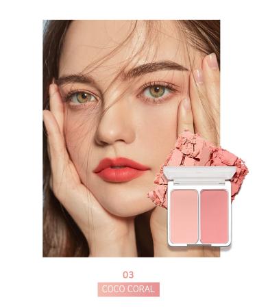 2-in-1 Cheek Tint Blush Palette: Long Lasting High Pigment Duo Compact - COCO CORAL - Buy Online on GoSupps.com