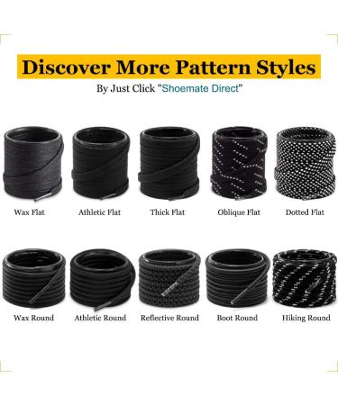 Shoemate Flat Waxed Cotton Shoe Laces 51 (129cm) Black - for Boots & Dress Shoes - Buy Online on GoSupps.com