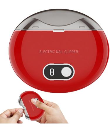 Automatic Nail | Electric Fingernail Polisher with Nail Shavings Box Auto Nail File for Men with Ultra Quiet 3-Speed Rechargeable UV Lamp Beads Aezon Nail Grinder Red - Buy Online on GoSupps.com