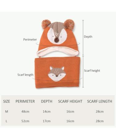 DORRISO Cute Kids Orange Knitted Caps Scarf Set for Autumn/Winter | Boys Girls Newborn Baby Beanies Hat | Warm & Comfortable - Buy Online on GoSupps.com