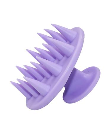 Scalp massage brush wet & dry hair washing shampoo hair brush for peeling and head massage silicone ridge care hair root healthy head without dandruff stimulates hair growth (purple)
