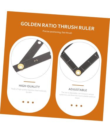 KALLORY 5 pcs Golden Metal Three-point Second Generation Stainless Steel Positioning Eyebrow Measuring 25x5x0.6cmx5pcs Blackx5pcs - Buy Online on GoSupps.com