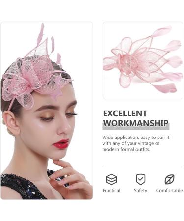 FRCOLOR Cocktail Party Hat Hair Barrettes for Women Fascinator Party Headpiece Tea Party Hat Fascinators for Women Hair Ties for Women Womens Fascinators Women's Abs Hat Clip Charming Pink 22X18X5CM Pink - Buy Online on GoSupps.com