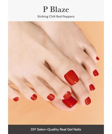 Buy Ohora Semi Cured Gel Nail Strips (P Blaze) - Red | Salon-Quality Long-Lasting & Easy to Apply - Compatible with UV/LED Lamps - Includes Prep Pads Nail File & Stick - Buy Online on GoSupps.com