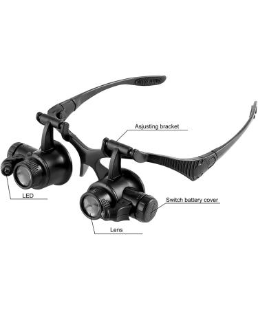 25X Headband Magnifier Magnifying Glass with Light Magnification Glass Loupe for Jeweler Watch Repair Kit - Buy Online on GoSupps.com
