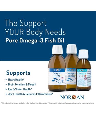 NORSAN Omega-3 Fisk Kids Liquid Fish Oil - High Dose 1 030 mg Omega-3 per Serving | Easy to Consume and Without Unpleasant Regurgitation | Supports Heart Brain & Vision* - Buy Online on GoSupps.com
