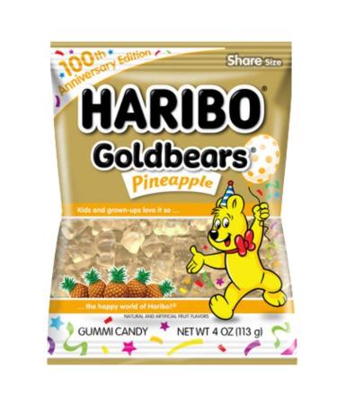 Haribo Goldbears Gummi Candy 4 oz. Pack - Watermelon Pineapple Gummy Bears (2 Count) - Buy Online on GoSupps.com
