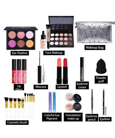 All-In-One Makeup Kit: Eyeshadow Palette Lipstick Eyebrow Pencil & More - Perfect for Travel & Business - Buy Online on GoSupps.com