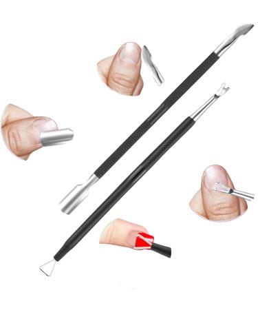 Professional Cuticle Nipper & Pusher - Stainless Steel Cuticle Remover Tool for Manicure & Pedicure (Black) - International Shipping Available - Buy Online on GoSupps.com