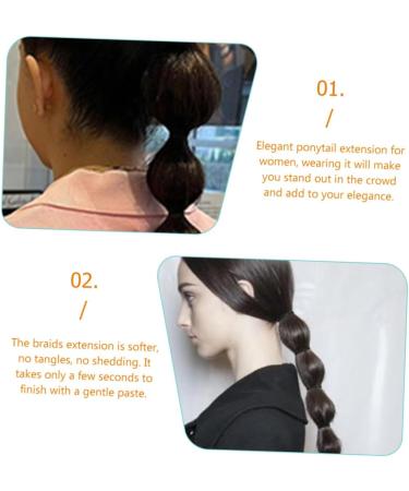 minkissy Lantern Bubble Braids Braid Extensions Hairpieces Curly Ponytail Extension for Black Women Drawstring Ponytail Clip Black Ponytail Extension Miss Headband High Temperature Wire Wig 45X11CM Black - Buy Online on GoSupps.com