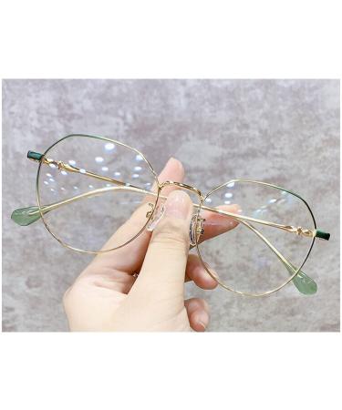 Tbhome trendy metal frame blue light blocking reading glasses anti -eyes/glare computer reader glasses comfortable portable/3.5 * 3.5 * green