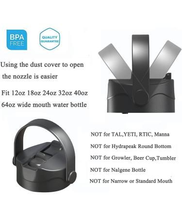 XACIOA Straw Lid for Hydro Flask Wide Mouth Bottles - Fits Most Sports Water Bottles - Black - Buy Online on GoSupps.com