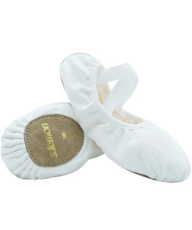 s.lemon Canvas Ballet Shoe Split Leather Sole Ballet Shoes Ballet Slippers 40 EU White