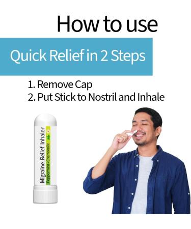 Shuvi Migraine Relief Nasal Inhaler 100% Pure Chamomile & Peppermint Essential Oils Portable Aromatherapy Natural Remedy White - Buy Online on GoSupps.com