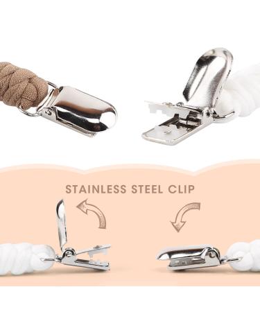 Pacifier Clips for Boys and Girls - Hand-Made Braided Leash for Teething Toy or Soothie (4 Pack, Color E) - Buy Online on GoSupps.com