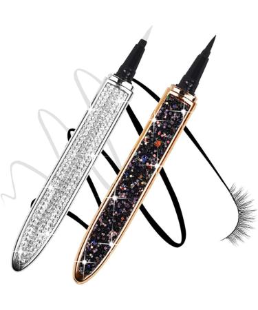 Healvian 2pcs Diamond Eyeliner Cosmetic Accessories Self- Adhesive Eyeliners Makeup Supplies Silver 1 count (Pack of 1) Black - Buy Online on GoSupps.com