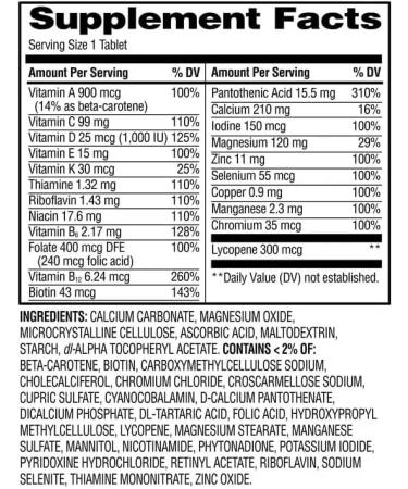 AGILIPET Equate One Daily Men's Multivitamin Multimineral Supplement Tablets 100 Count Sticker - Buy Online on GoSupps.com