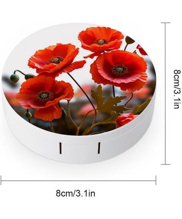 Portable Poppy Flowers Contact Lens Case - Vivid Petals Travel Storage Box - Buy Online on GoSupps.com