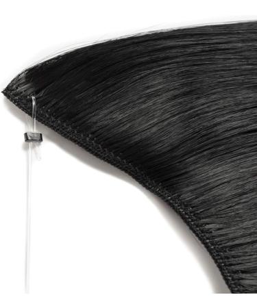 Silk-co 24 inch Wire in Hair Extensions One Piece Hairpiece Sythetic Hidden Elastic Long Straight Half Head Black - Buy Online on GoSupps.com