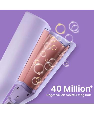 Big Wave Hair Curler Iron Wand 32mm Romantic French Egg Roll Curling Iron Multifunctional Ceramic V-Shaped Hair Curling Iron 4 Gears Temperature Fast Heating for Long or Short Hair (Pink) - Buy Online on GoSupps.com