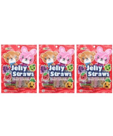 Candybox Fruit rubber sticks ABC Bear and Bunny - Jelly jelly strip - Challenge Long Jellys - Kaubonbon rods - Soft caustic with fruit - 900 ml 3 pieces 300 g (3 Series Pack) Bear Bunny