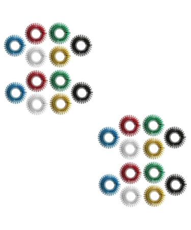 FOMIYES 24 STK Acupressure ring mini toy finger rings toy toys kidcraft play set hand-folding toys massage rings spiky finger rings handpellers children play set spring tool