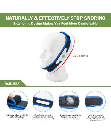 Anti Snore Chin Strap | Stop Snoring Devices for Men and Women | Adjustable & Breathable Head Band for Better Sleep - Buy Online on GoSupps.com