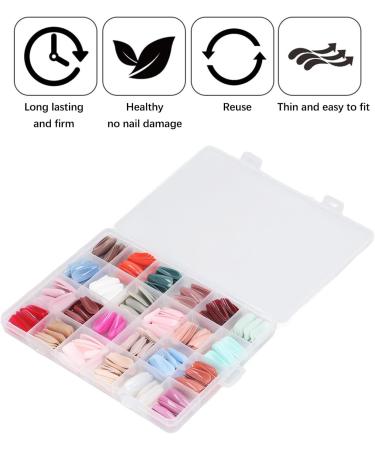 Coffin False Nails Coffin Shaped Press On Fake Nails 576 Pieces Full Coverage Shiny Mixed Colors Various Sizes Ballerina - Buy Online on GoSupps.com