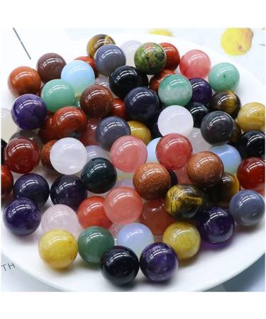 12 Pcs Chakra Healing Gemstone Crystal Ball Set - Natural Quartz Spheres for Meditation and Feng Shui - Mixed Colors - Buy Online on GoSupps.com