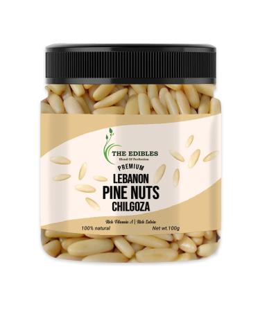 THE EDIBLES Lebanon Pine Nuts shell 100g | Chilgoza Nuts_Packing May Vary