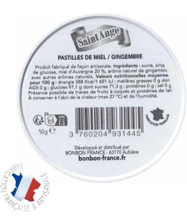Pastilles Saint-Ange | Bonbons Traditionnels 100% Fran ais (Miel Gingembre) - Buy Online on GoSupps.com