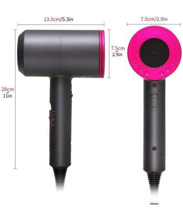 Hair Dryer 1800W Ionic Blow Dryer Professional Hairdryer Powerful Ac Motor 3 Temperature 2 Speed & 1 Cool Setting Quick Drying Less Hair Damage 110-240V/B (B) - Buy Online on GoSupps.com
