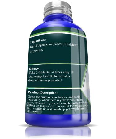 Kali Sulph 6X Cell Salt Pellets for Skin Balance & Metabolic Remedy - Eczema, Psoriasis, Acne, and Chronic Skin Issues Relief - Buy Online on GoSupps.com