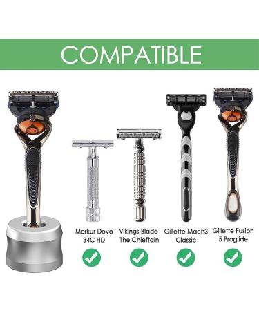 Premium Aluminum Alloy Shaving Stand for Men | Stylish Razor Holder for Bathroom Countertops | Durable Manual Grinding Holder - Buy Online on GoSupps.com