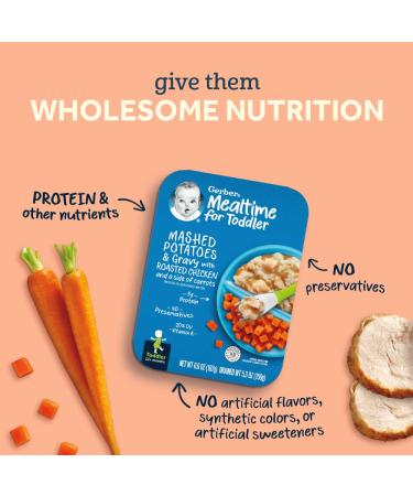 Gerber Mealtime for Toddler: Mashed Potatoes & Gravy with Roasted Chicken & Carrots 6.6oz (Pack of 8) - Buy Online on GoSupps.com