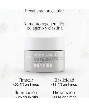 Sensilis Origin Pro EGF5 facial cream regenerating softens and repairs the skin with 5 cell growth factors suitable for normal and dry skin 50 ml - Buy Online on GoSupps.com