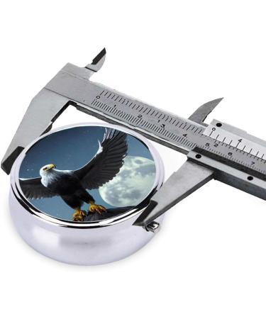 Buy Eagle Under The Stars Round Pill Box - 3 Compartment Portable Travel Organizer for International Shipping - Buy Online on GoSupps.com