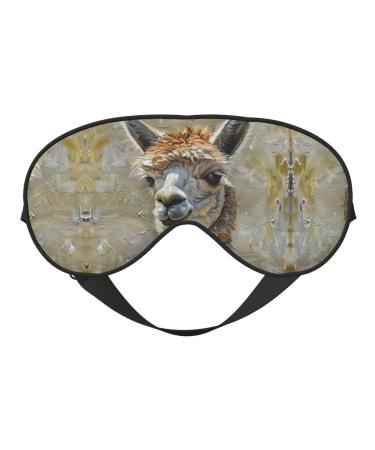 Alpaca Llama Print Double-Sided Eye Mask Soft and Light Blocking for Enhancing Sleep Quality