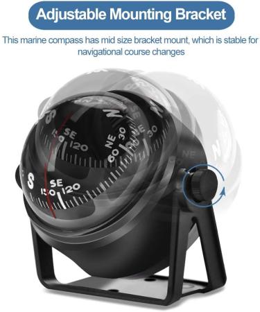 Yosoo Health Gear Mini Boat Navigation Compass | Marine Ball Compass for Night Vision | Dashboard Compass for Boat, Car, Truck - Buy Online on GoSupps.com