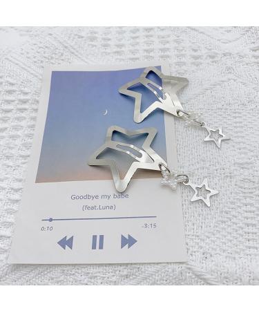 xbiez Cute Star Snap Hair Clip Set Lovely Hair Clip with Pearls Tassels Hairpins for All Hair Bangs Hair Pins 2000s Girls Star style - Buy Online on GoSupps.com